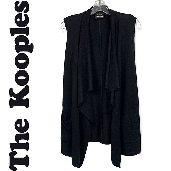 The Kooples Sport Wool Cashmere sleeveless open front cardigan vest sweater S - Picture 1 of 16